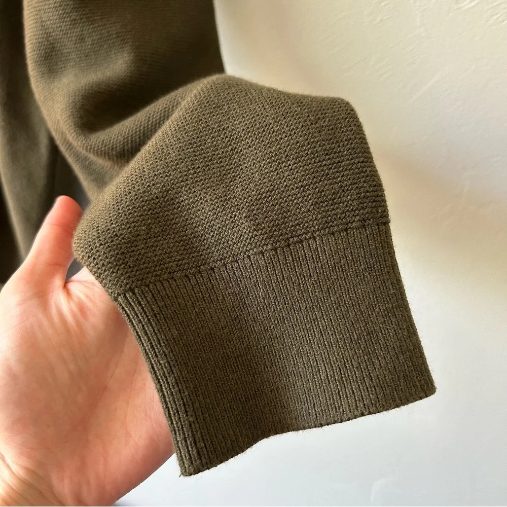 Banana Republic Factory Vegan Suede Patch Sweater Olive Green Large